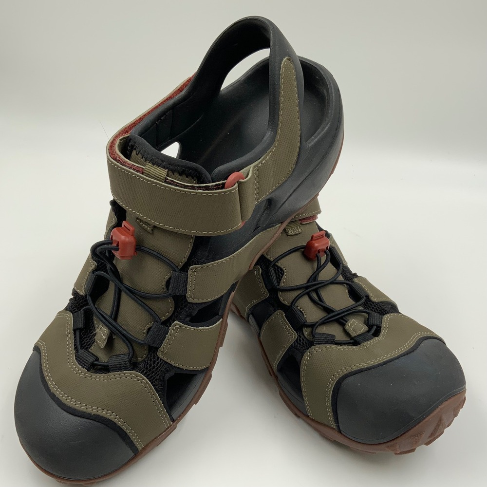 Teva Omnium Drift Men 10 Burnt Olive Black Hiking Water Sandals 1118941
